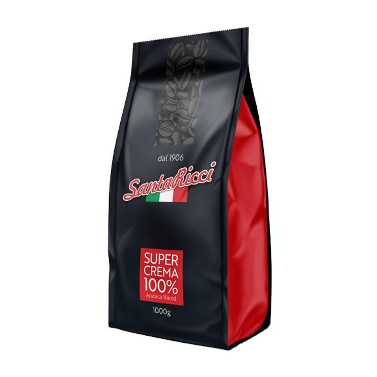 Кофе зерновой Santa Ricci SUPER CREMA 1 кг., флоу-пак