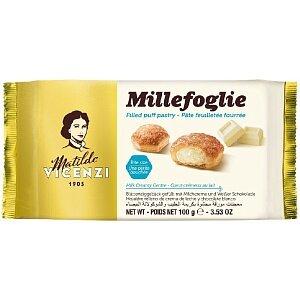 Пирожные Vicenzi biscotti 5231 millefoglie слоеные с молочным кремом и белым шоколадом 100 гр., флоу-пак