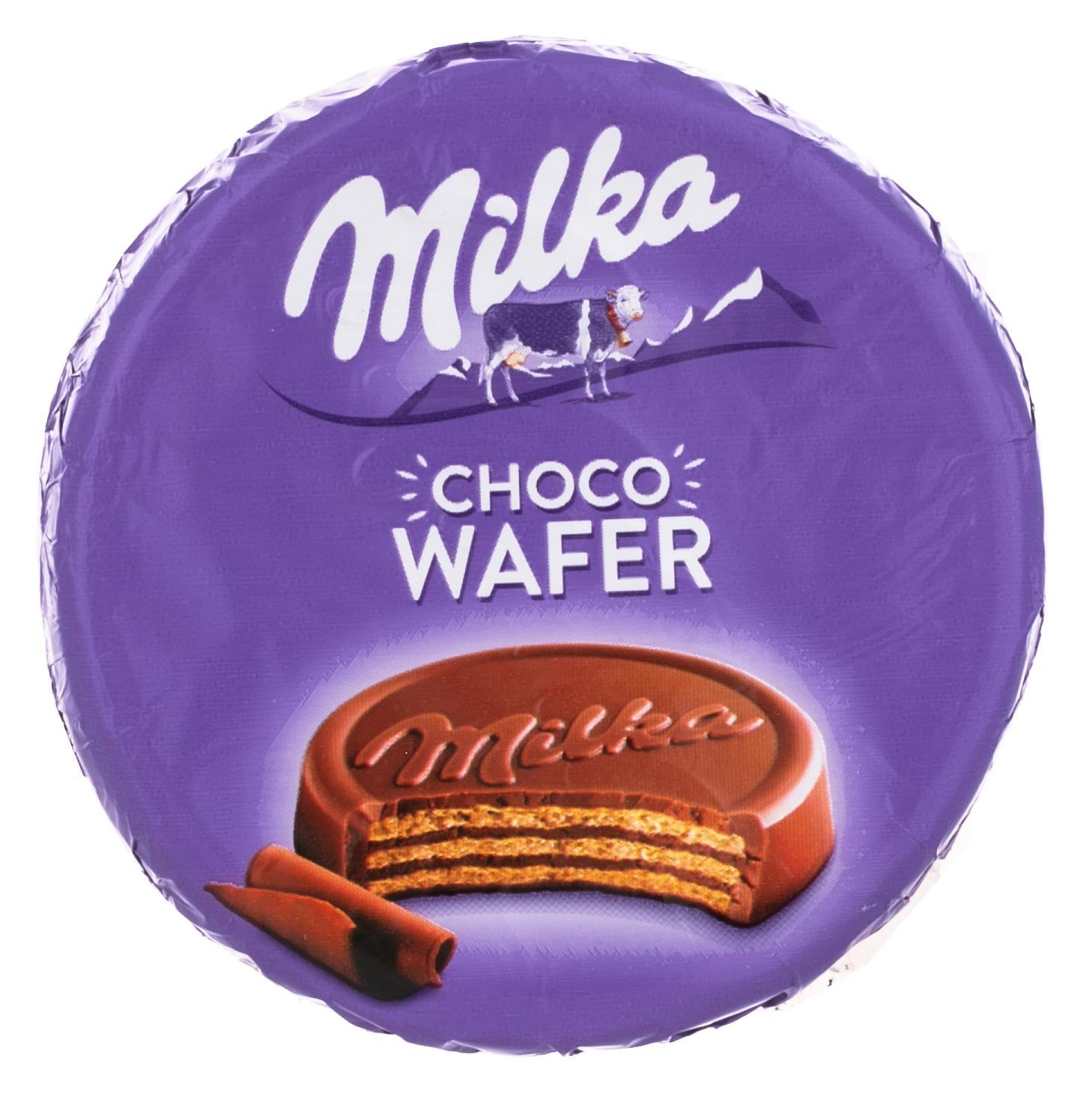 Вафли Milka Choco Wafer с какао в молочном шоколаде 30 гр., обертка