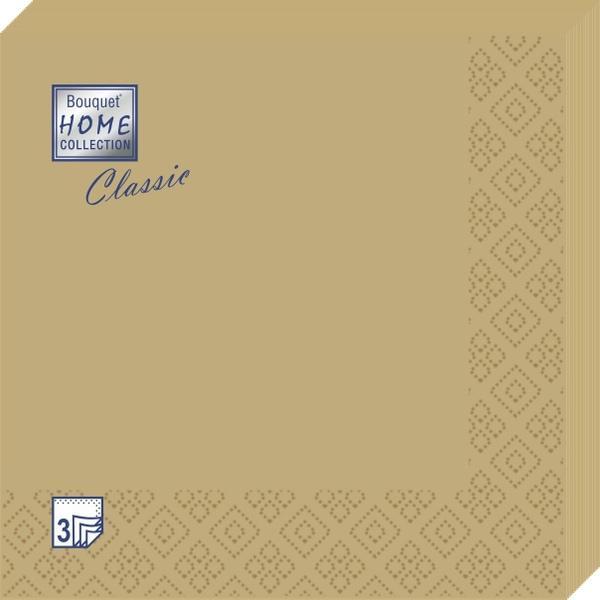 Салфетки бумажные Art Bouquet Gold трехслойные 33х33 см. 20 шт., пакет