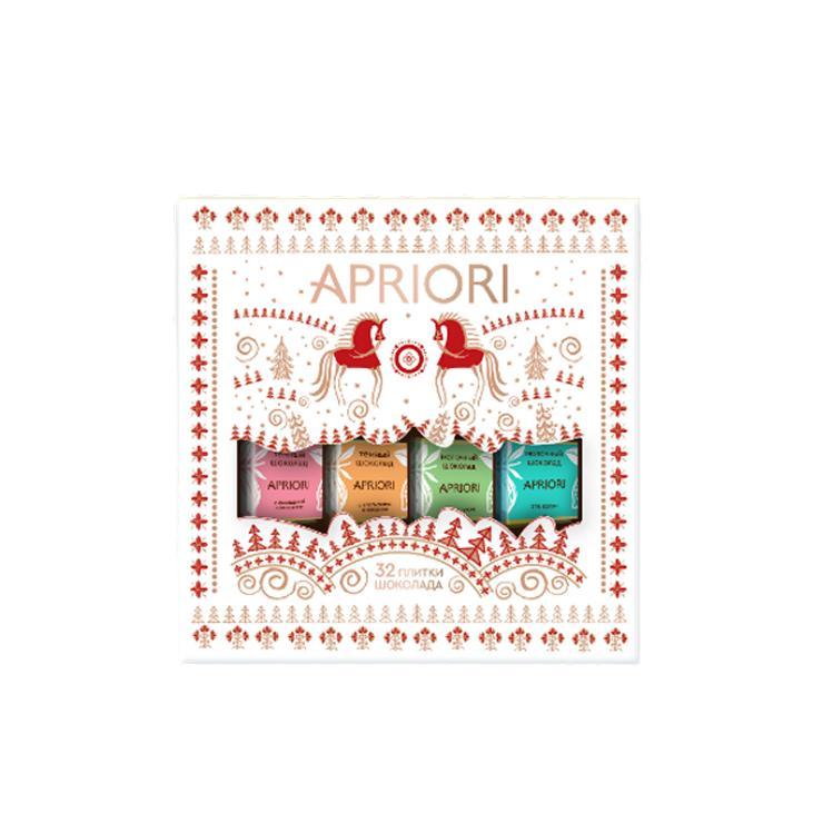 Конфеты APRIORI ассорти темного и молочного шоколада с цукатами и орехами 160 гр., картон