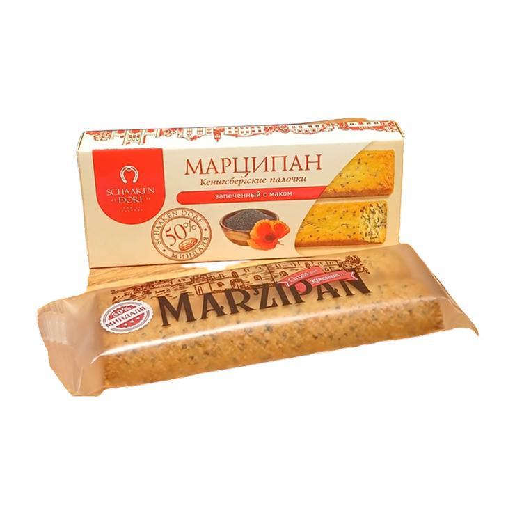 Марципановые палочки ШААКЕН ДОРФ запеченные с маком 50 гр., картон