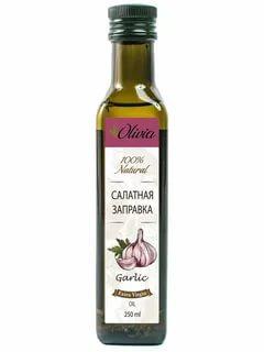 Заправка салатная Olivia с чесноком 250 гр., стекло