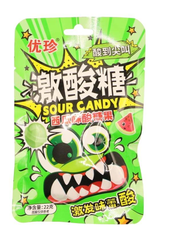 Конфеты Youzhen арбуз кислые 22 гр., саше