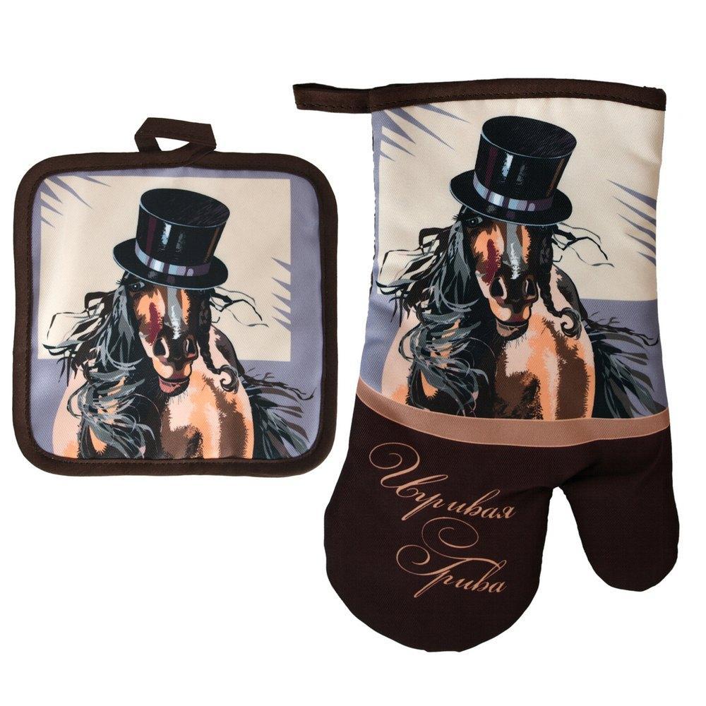 Прихватка Мультидом игривая грива 17х17 см 3 дизайна, пакет