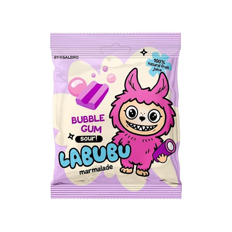 Мармелад жевательный Chi-wa-wa Labubu бабл-гам кислый кусочки карандаш 45 гр., флоу-пак