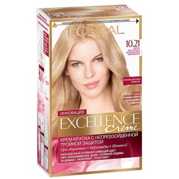 Краска для волос L'Oreal Excellence Creme 10.21 светло-светло русый перламутровый