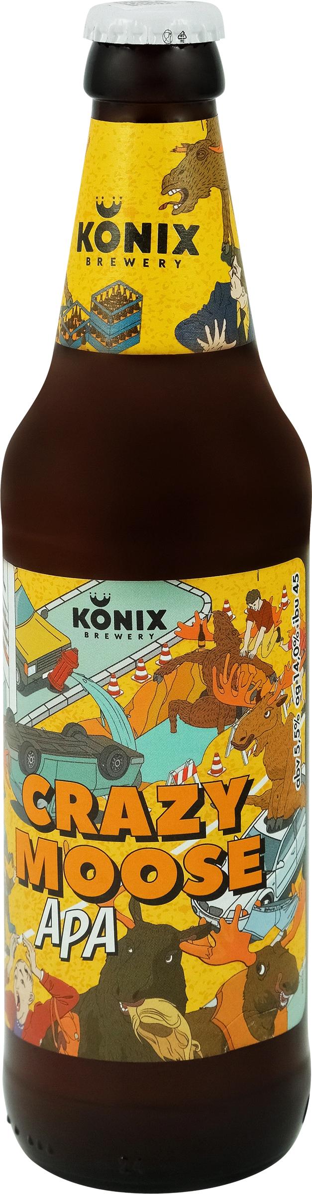 Пиво Konix Brewery Apa Crazy Moose светлое 450 мл., стекло