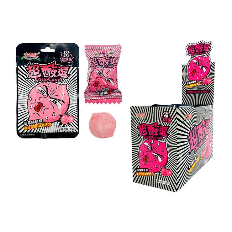 Леденцы Hongtaiji клубника суперкислые 23 гр., саше