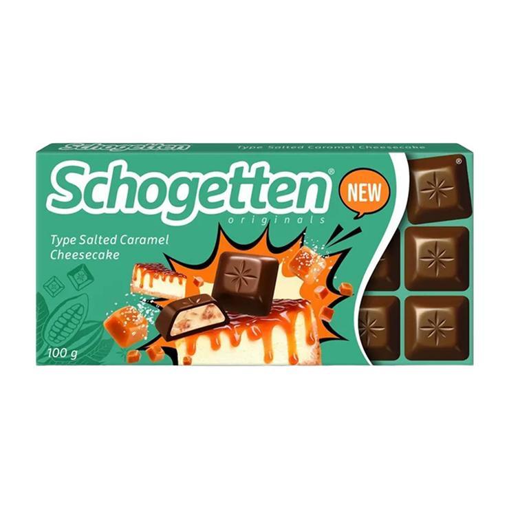 Шоколад Schogetten Type Salted Caramel Cheesecake  молочный с начинкой из йогурта со вкусом чизкейка и кусочками карамели 100 гр., картон