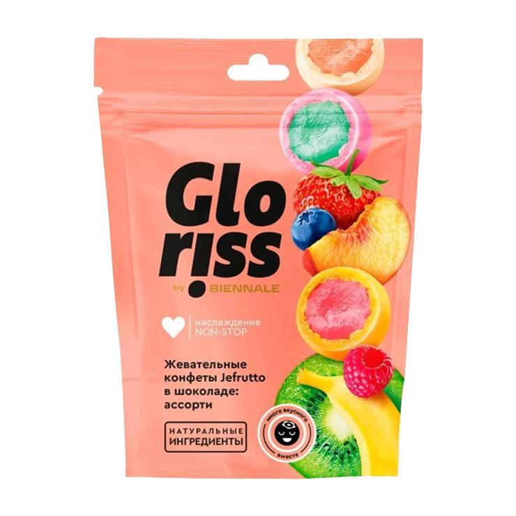 Конфеты Gloriss жевательные в шоколаде ассорти 75 гр., дой-пак