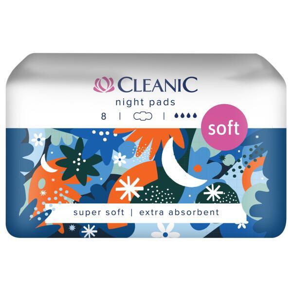 Прокладки гигиенические CLEANIC Soft (ночь 4*) 8 шт., пакет