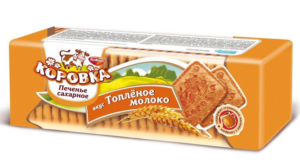 Печенье Коровка сахарное вкус топленое молоко 280 гр., обертка