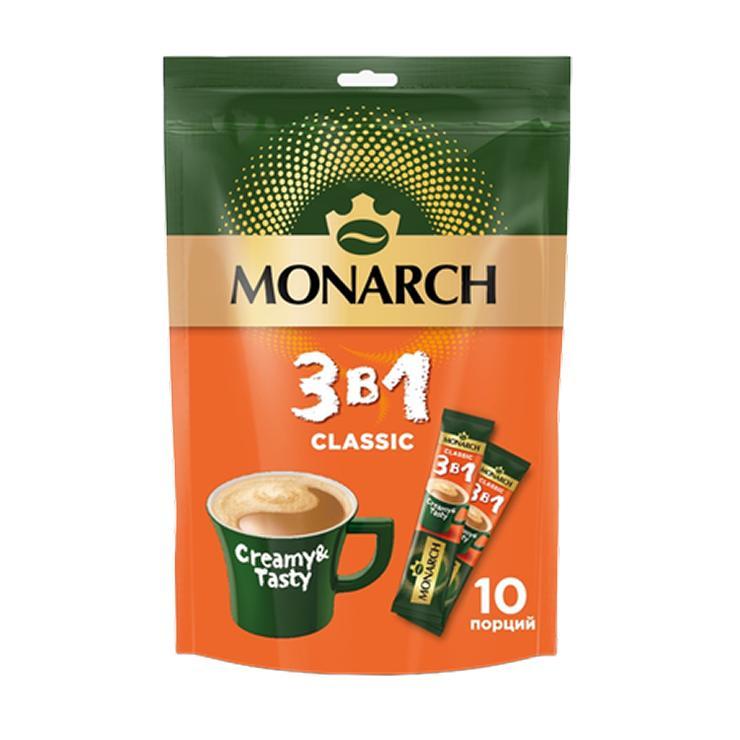 Напиток кофейный MONARCH classic 3 в 1 растворимый сублимированный натуральный 13,5 гр. х 12 шт., дой-пак