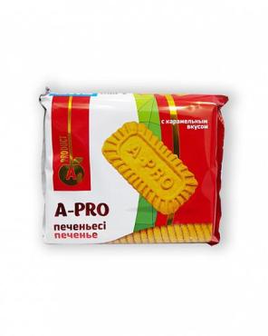 Печенье с карамельным вкусом А-про, Алматинский продукт, 350 гр., флоу-пак
