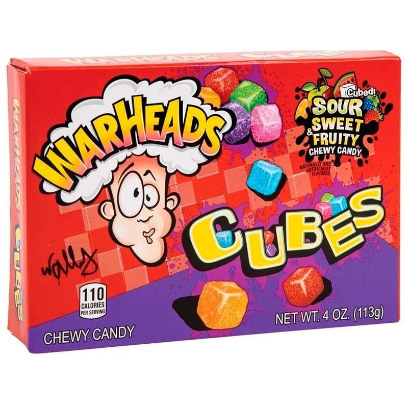 Конфеты жевательные Warheads Chewy Cubes кислые кубики 113 гр., картон