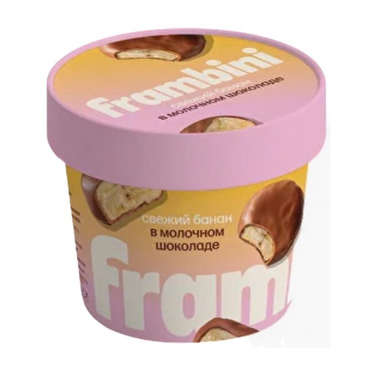 Банан в молочном шоколаде быстрозамороженный Frambini 130 гр., стакан