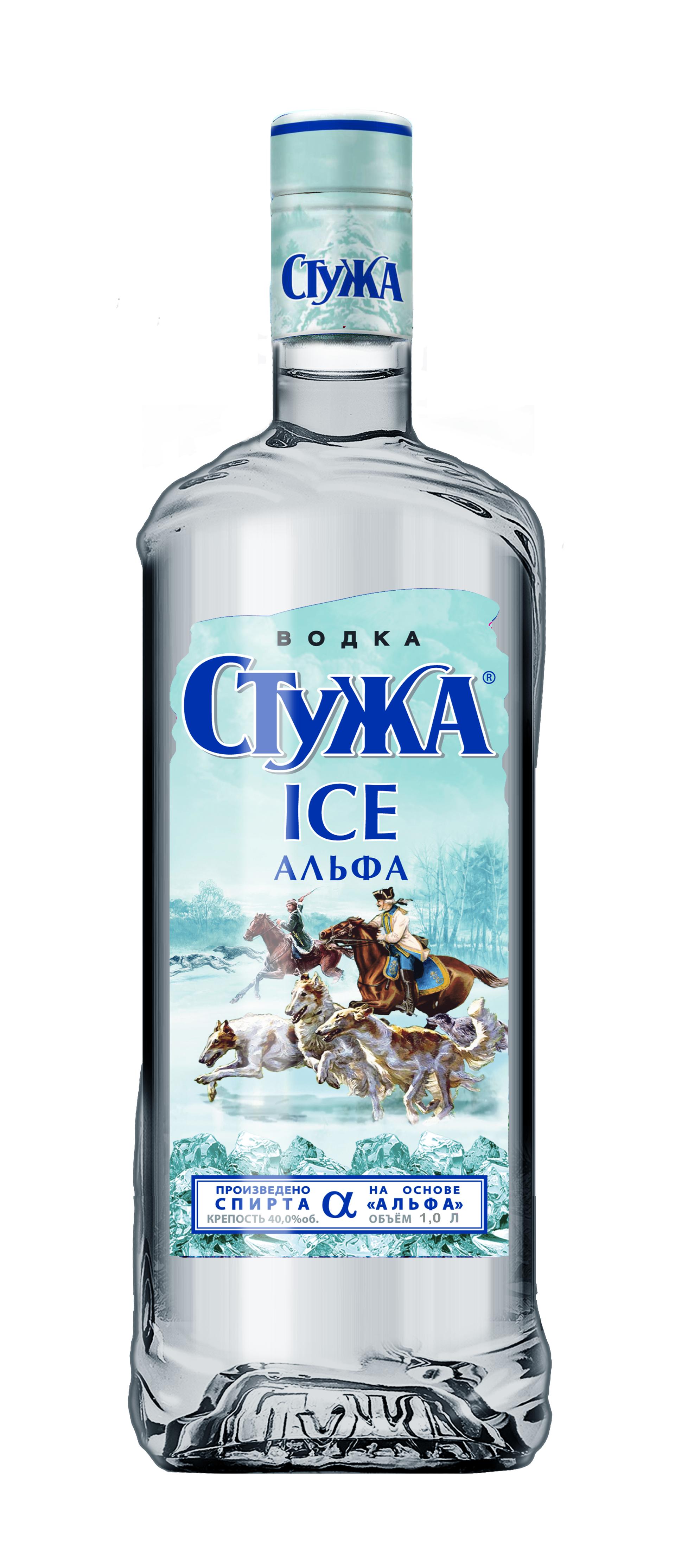 Водка стужа ice альфа, 40%, 1 л., стекло