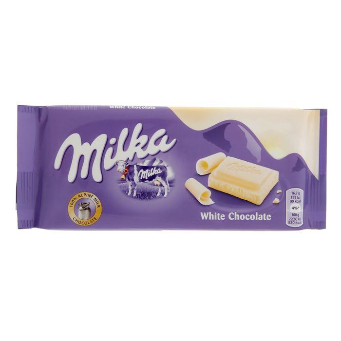 Шоколад Milka White Chocolate белый, 100 гр., флоу-пак