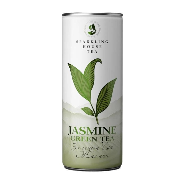 Чай холодный Sparkling house tea зеленый чай газированный со вкусом жасмина 330 мл., ж/б