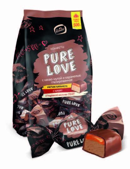 Конфеты какао-нуга Konti Pure Love 500 гр., картон
