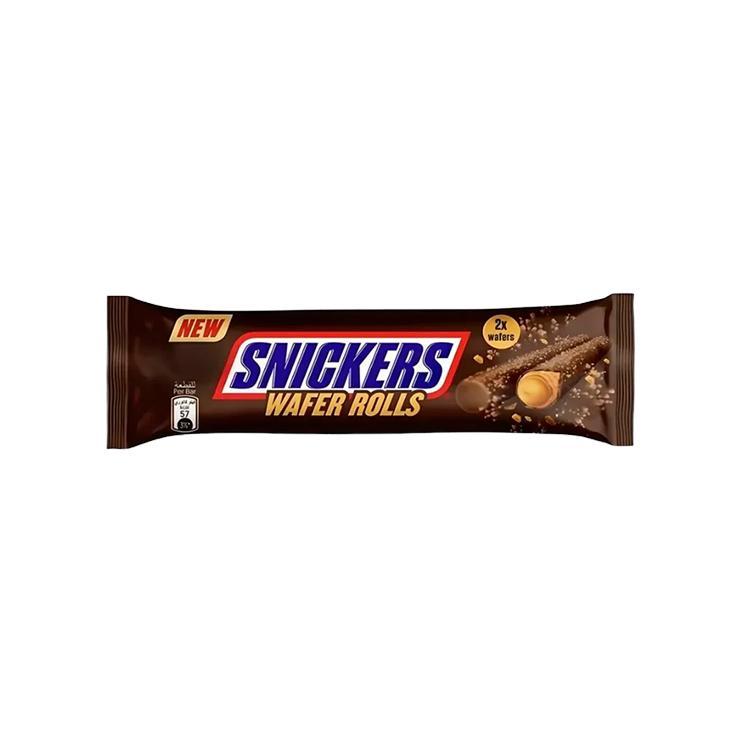 Трубочки вафельные Snickers Wafer Rolls 24 гр., флоу-пак