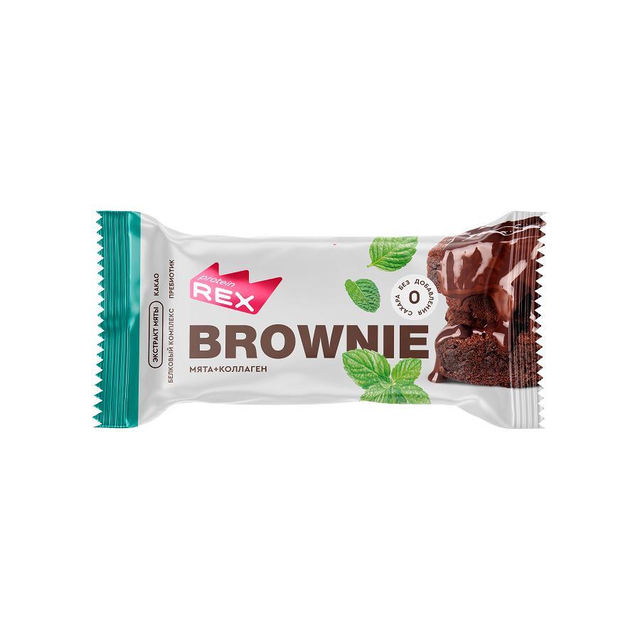 Пирожное ProteinRex Брауни Мятное с коллагеном 50 гр., флоу-пак