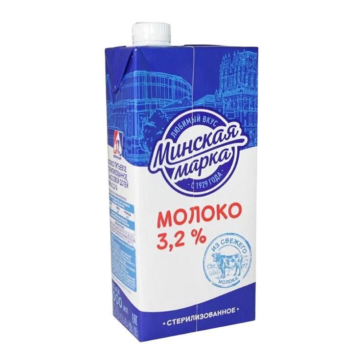 Молоко Минская марка стерилизованное 3,2 % 1 л., тетра-пак