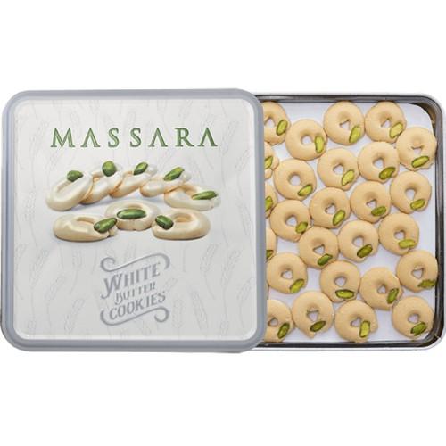 Печенье MASSARA Premium white butter cookies с фисташками 200 гр., ж/б