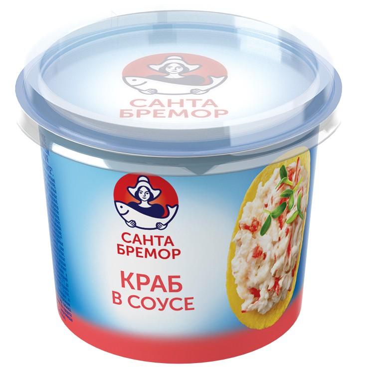 Паста с мясом крабовым имитация Краб в сливочном соусе Санта Бремор 150 гр., ПЭТ