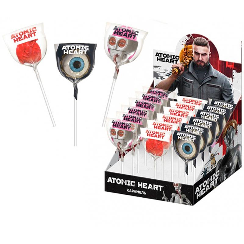 Карамель на палочке Atomic Heart части тела 20 гр., обертка