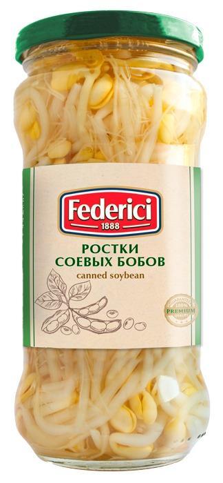 Ростки соевых бобов Federici 370 гр., стекло