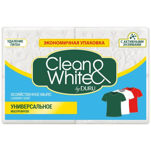 Мыло Duru Clean & White Хозяйственное универсальное 4 шт. по 120 гр., обертка