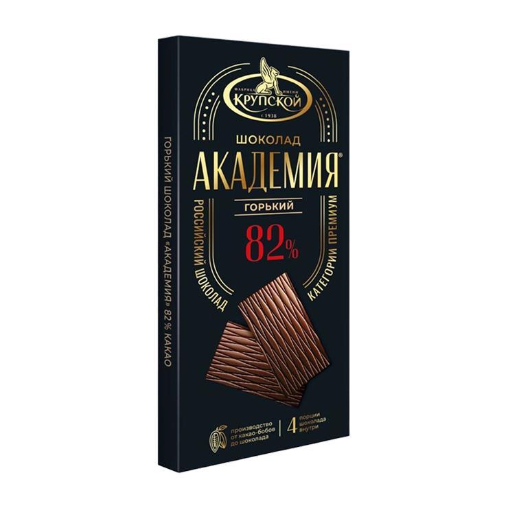 Шоколад Славянка Академия горький 82% 88 гр., картон