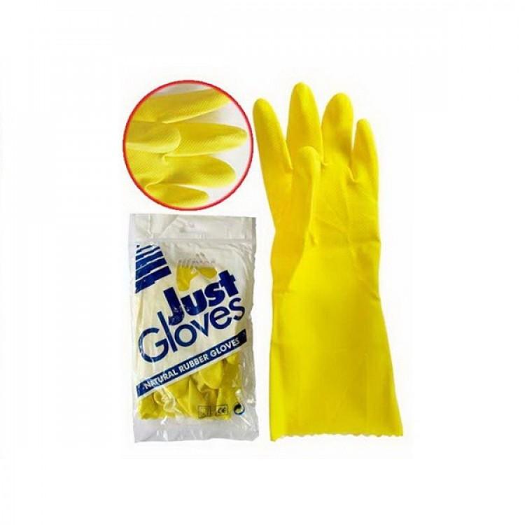 Перчатки Just Gloves резиновые желтые M Rubberex, флоу-пак