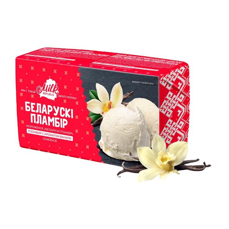 Брикет Беларускi пламбiр с ароматом ванили семейное 15% 250 гр., картон