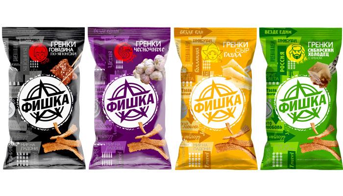 Гренки Фишка в Ассортименте 120 гр., флоу-пак