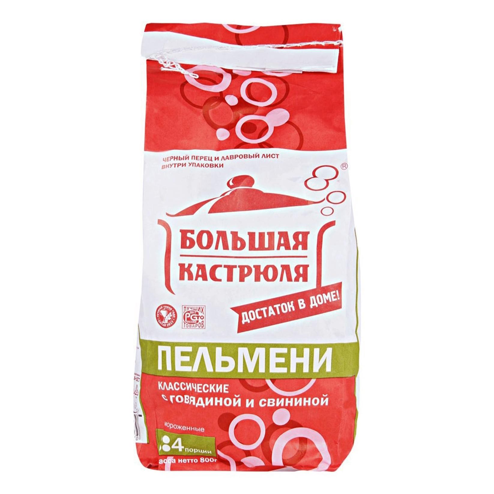 Пельмени Большая кастрюля МАХ Классические с говядиной и свининой 800 гр., флоу-пак