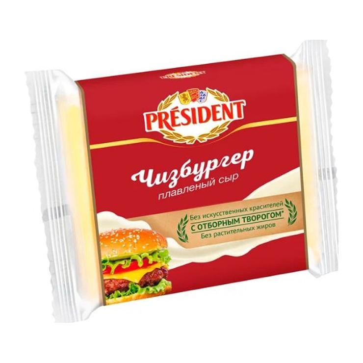 Сыр плавленый President чизбургер ломтевой 40% 150 гр., флоу-пак