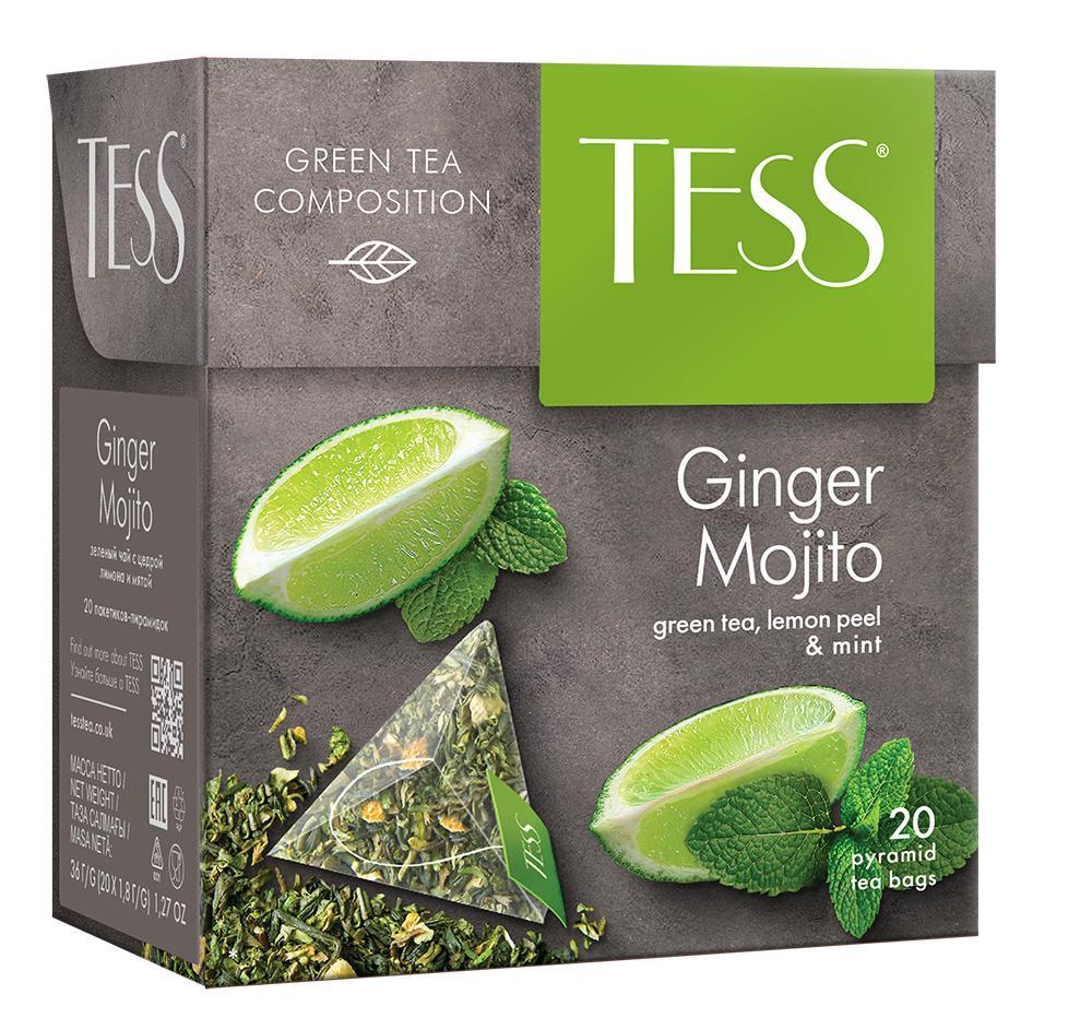 Чай Tess Ginger Mojito зеленый 20 пакетиков 36 гр., картон