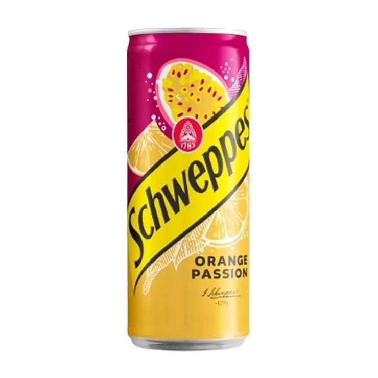 Напиток газированный Schweppes Orange Passion апельсин маракуйя 330 мл., ж/б