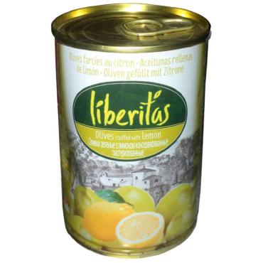 Оливки зеленые Liberitas с лимоном, 280 гр, ж/б