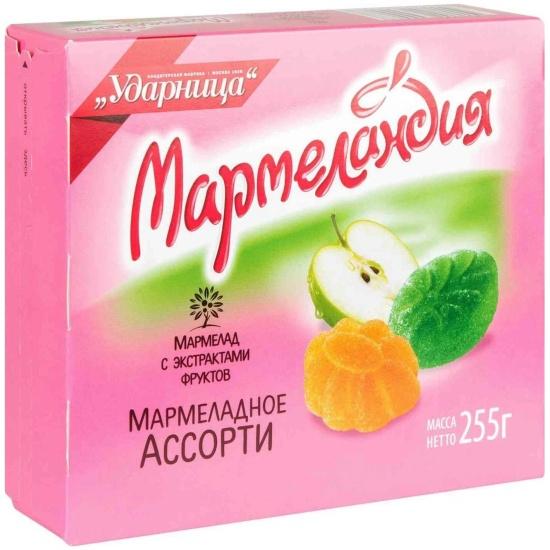 Мармелад Ударница Мармеландия ассорти 255 гр., картон