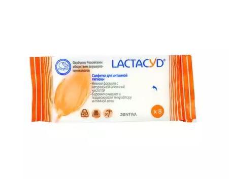 Салфетки влажные Lactacyd для интимной гигиены 8 шт., флоу-пак