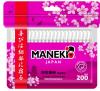 Палочки ватные гигиенические с белым бумажным стиком, Maneki Sakura, пластиковый пакет
