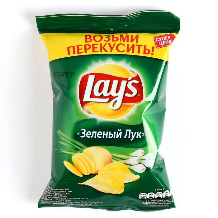 Чипсы Lay's молодой зеленый лук 81 гр., флоу-пак