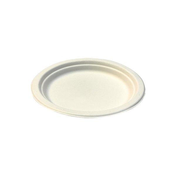 Тарелка кругл., d 172мм, h 17мм, бел., сахарный тростник, 50 шт