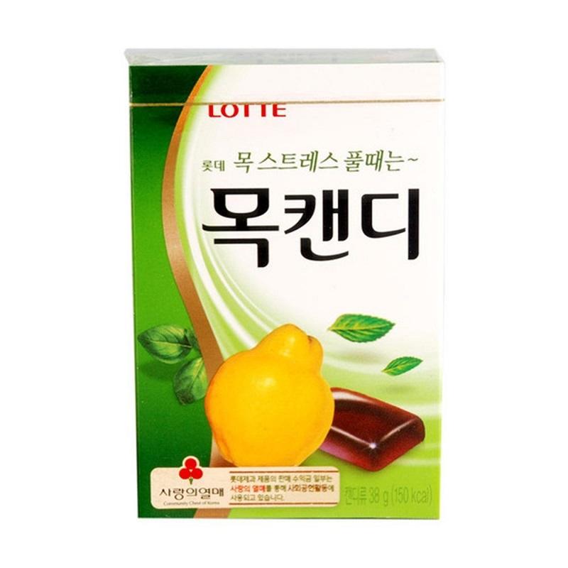 Карамель леденцовая Lotte Throat Candy Herb Южная Корея 38 гр., картон