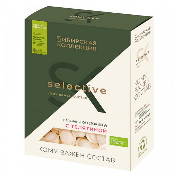 Пельмени Сибирская коллекция Selective с телятиной, 500 гр., картон