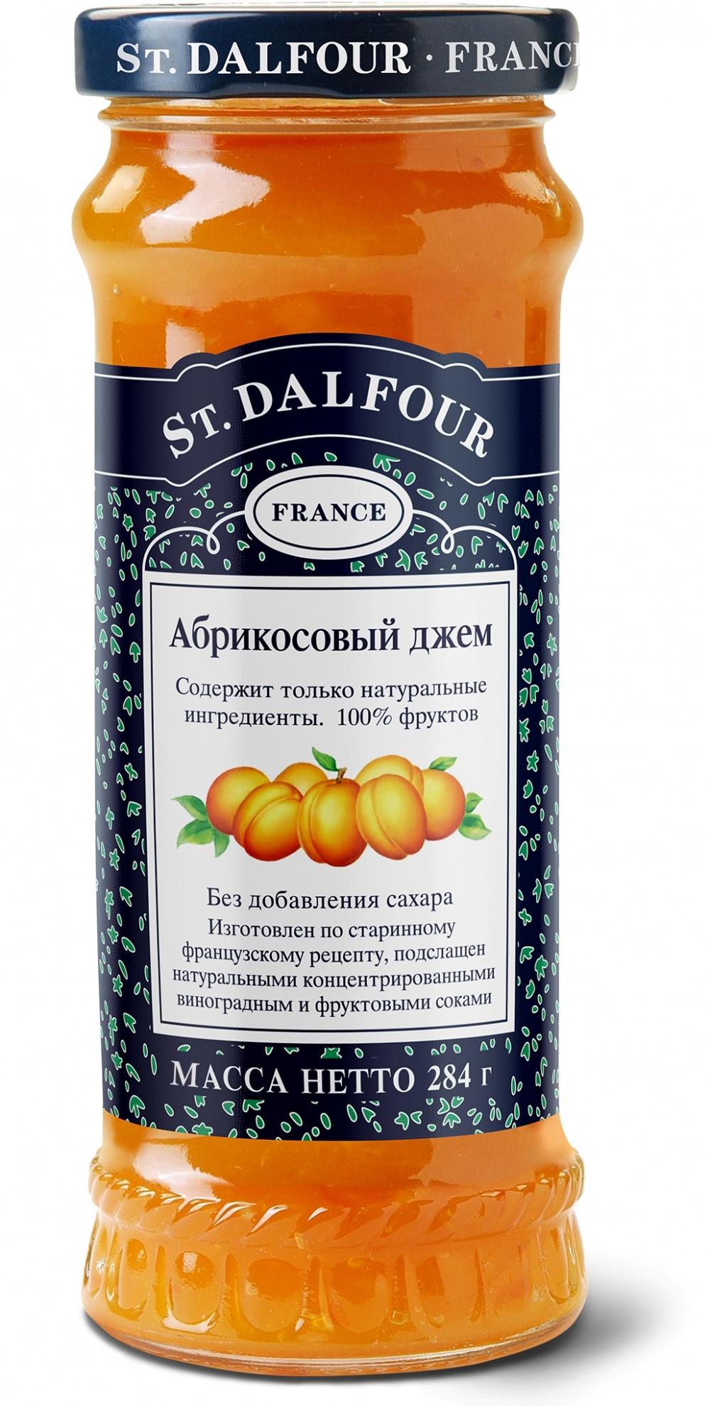 Джем St.Dalfour Абрикос 100% фруктов без сахара, 284 гр., стекло